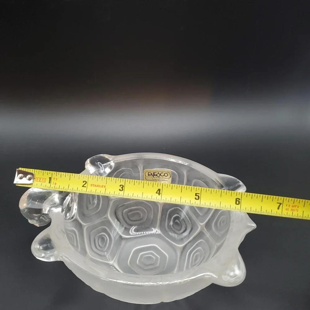Enesco Satin Crystal Glass Turtle Figurine. Bowl Shaped.‎ Made In West Germany